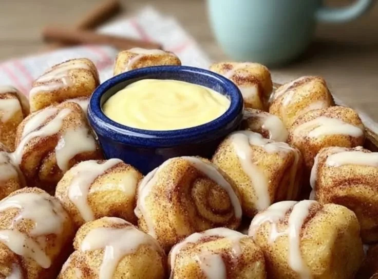 Leckere, luftige Zimtschnecken-Bites aus dem Air Fryer mit Zimt und Zucker.