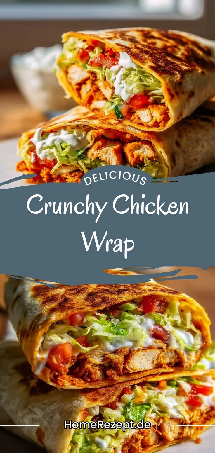Gesunder Chicken Wrap mit frischen Zutaten für einen leckeren Crunch