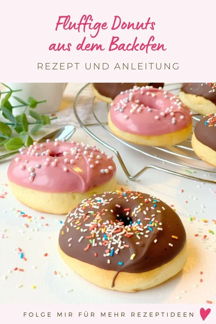 Fluffige Donuts aus dem Backofen, schnell und lecker zubereitet