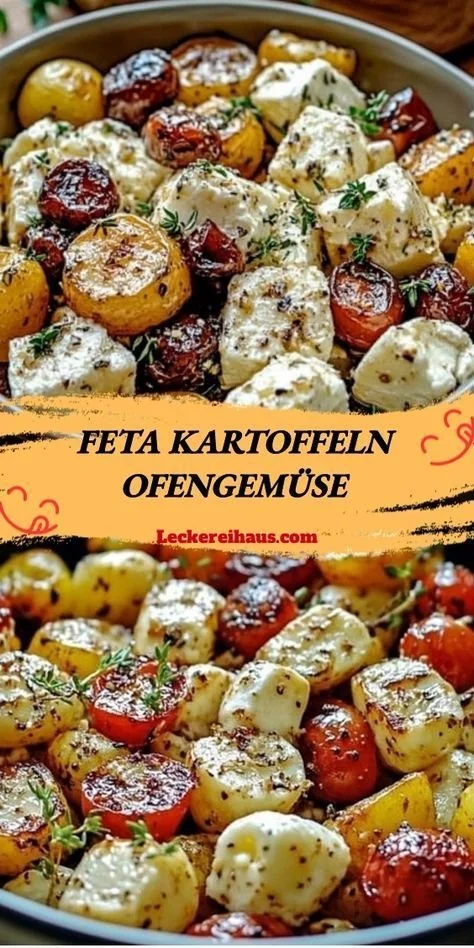 Feta Kartoffeln Ofengemüse Rezept für 4 Personen auf einem schönen Teller