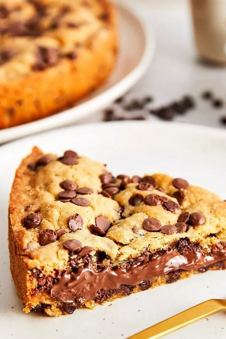 Leckere Nutella-Cookie-Kuchen auf einem Teller, perfekt für Schokoladenliebhaber.