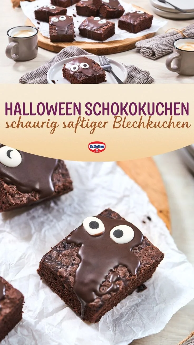 Leckerer Halloween Schokokuchen für eine gruselige Halloweenparty