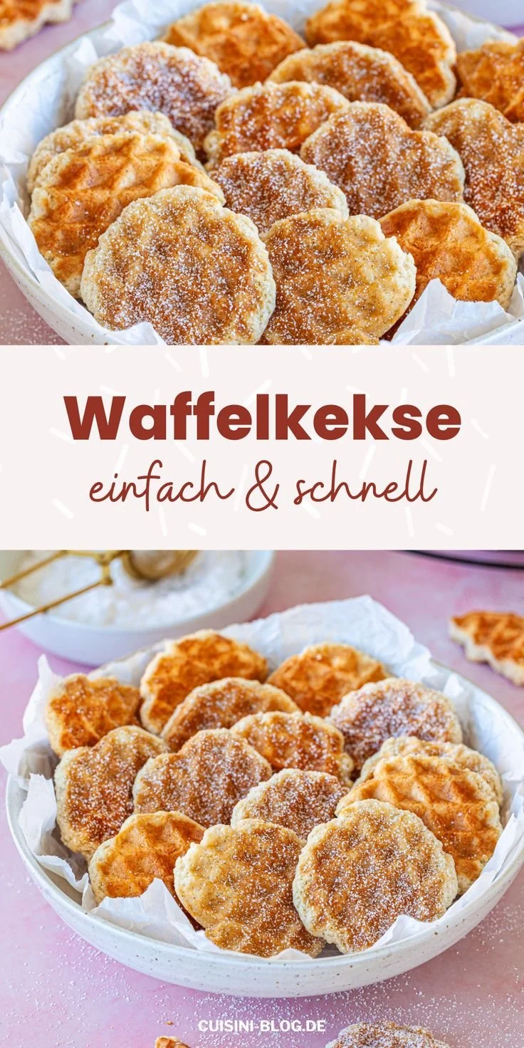 Leckere selbstgemachte Waffelkekse auf einem Teller